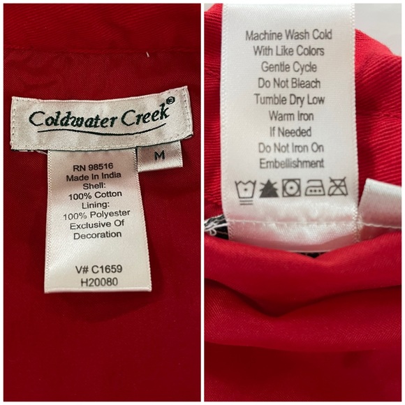 Coldwater Creek Embellished Embroidered Twill Top - Picture 10 of 11